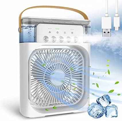 USB Personal Cooler, Mini Humidifier Fan with 7 Colors LED Light