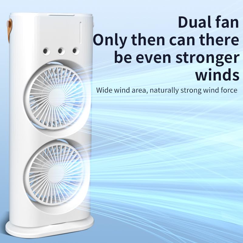 Rechargeable Automatic Rotating Dual Double Spray Mist Fan