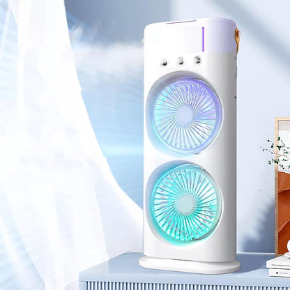 Rechargeable Automatic Rotating Dual Double Spray Mist Fan