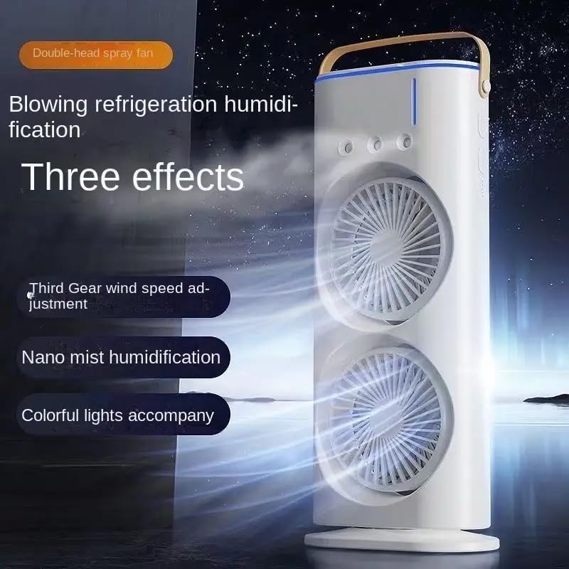 Rechargeable Automatic Rotating Dual Double Spray Mist Fan