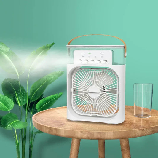 USB Personal Cooler, Mini Humidifier Fan with 7 Colors LED Light